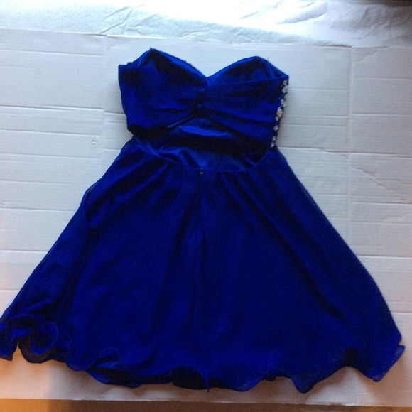 B.Darlin Royal Blue Dress with Rhinestones, Sz 5/6 - Picture 8 of 15